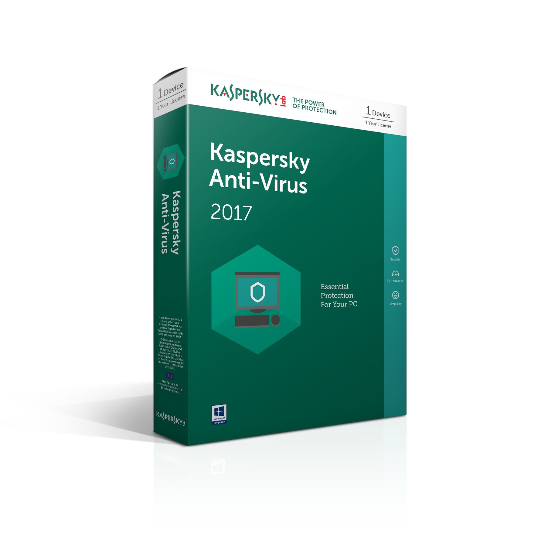 Kaspersky Anti-Virus 2017 - 1 jaar - 1 licentie - Nederlands/Frans