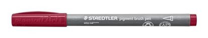 STAEDTLER 371-269 penseelpen pigment arts, wijnrood, gepigmenteerde premium tekeninkt, penseelpunt voor variabele lijnbreedte, waterbestendig, sneldrogend, 10 penseelpennen in kartonnen etui