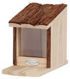 Esschert Design Écureuil - Mangeoire Écorce de bois Toit