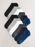 Next - Heren - 12 paar sneakersokken - Blauw/Grijs/Zwart