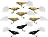 Decoris Kerst vogeltjes - 9x st - op clip - goud/zwart - 8 cm - glas - kerstornamenten