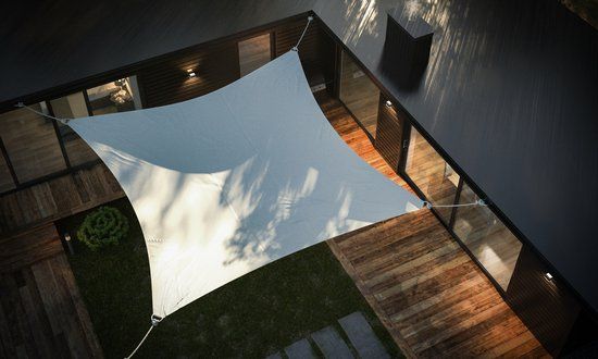 CoolHome Schaduwdoek Waterdicht - Waterdicht Schaduwdoek Vierkant - 3.6 x 3.6 meter - Grijs