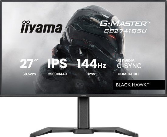 iiyama G-Master GB2741QSU-B1 Black Hawk - 27 inch - QHD - IPS - 144 Hz - Verstelbaar