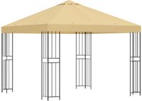 vidaXL Prieel 3 x 3 m Crèmekleurig Polyester en Staal 190 gsm