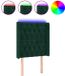 vidaXL Hoofdbord - LED - 83x16x118/128 cm - fluweel - donkergroen
