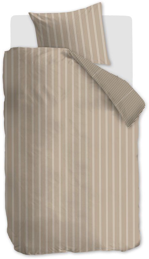 Vtwonen Mini Stripe dekbedovertrek - Eenpersoons - 140 x 220 cm - Naturel