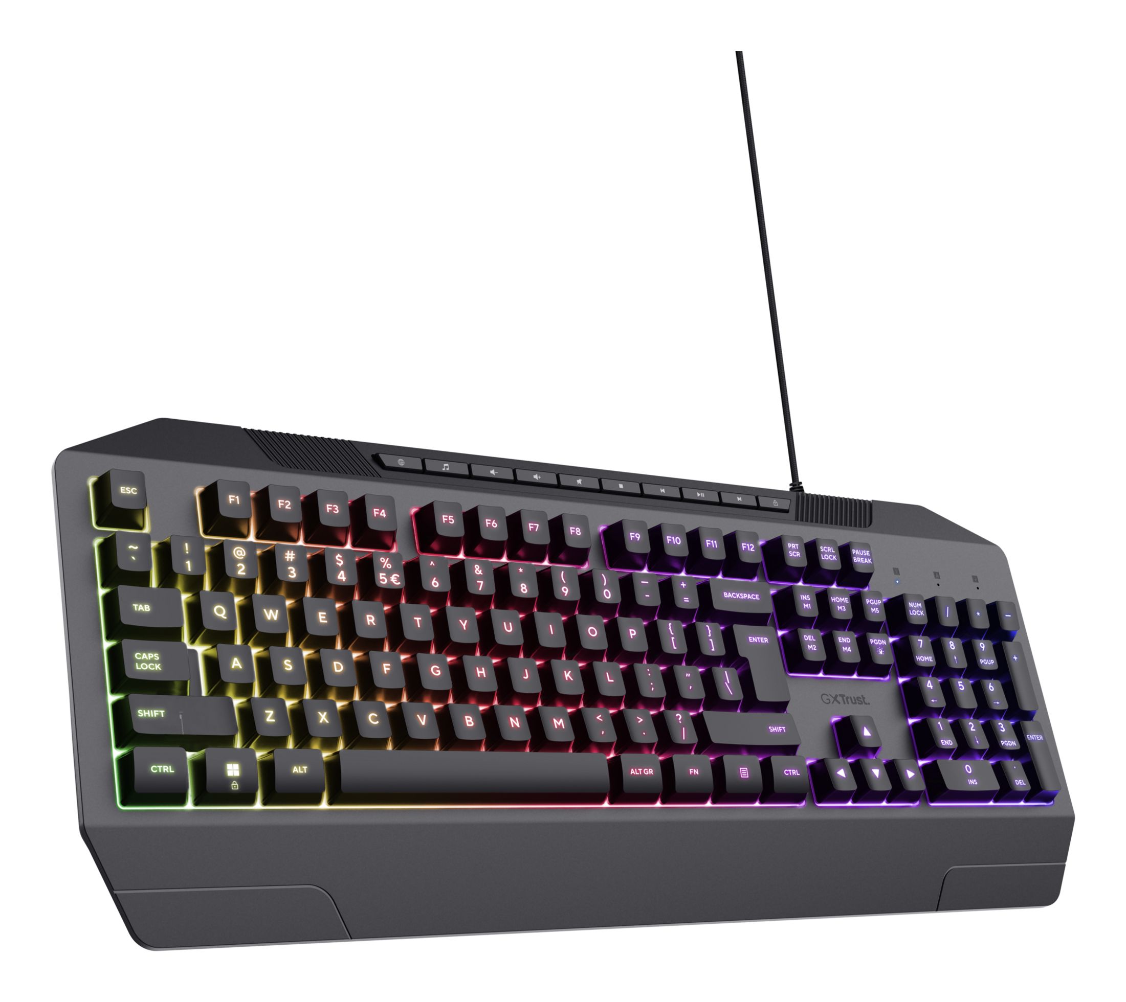 Trust GXT 836 Evocx Gaming Toetsenbord - Belgisch AZERTY - RGB-verlichting - Zwart