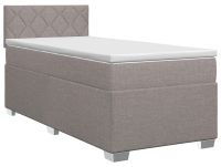 vidaXL Boxspringbed met matras en hoofdeinde, taupe, 90 x 190 cm, stof