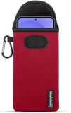 MobyDefend Samsung Galaxy A36 / A56 Neopreen Pouch Met Karabijnhaak - Rood