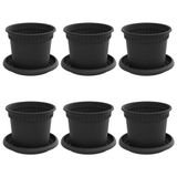 vidaXL Plantenpotten - 6 stuks - Zwart - Kunststof