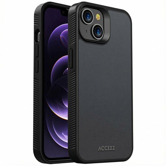 Accezz Hoesje - Geschikt voor Apple iPhone 14 - Frosted Backcover - Zwart