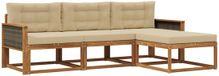 vidaXL - Salon en bois d'acacia - 4 pièces - Naturel et beige