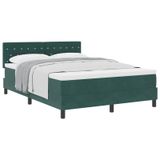 vidaXL Boxspring met matras fluweel donkergroen 80x220 cm