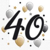 Procos Servetten 40 Jaar Goud/Wit 20 Stuks