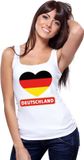 Bellatio Decorations Shoppartners Bv Duitsland singlet shirt/ tanktop met Duitse vlag in hart wit dames XL