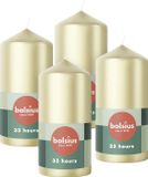 Bolsius - Gladde Stompkaarsen Zilver - 12cm - 4 stuks - Metallic