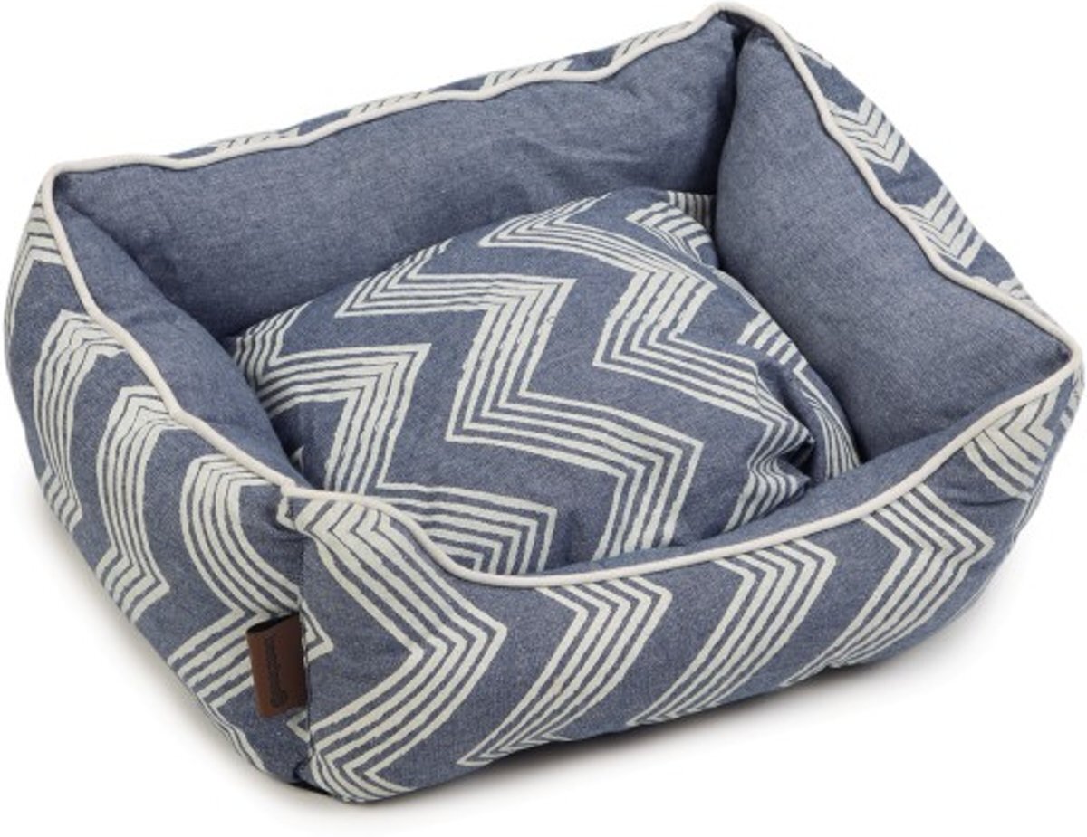 Beeztees Zigzag - Hondenmand - Blauw - 55x50x20 cm