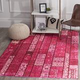 Safavieh Gewassen tapijt modern patroon, MNC216, geweven polypropyleen MNC216 120 x 180 cm Rosa/Mehrfarbig
