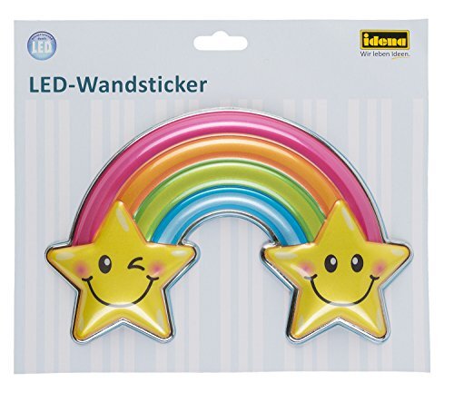 Idena 31256 - LED muursticker lamp regenboog, met lichtsensor, ca. 22 x 13 cm