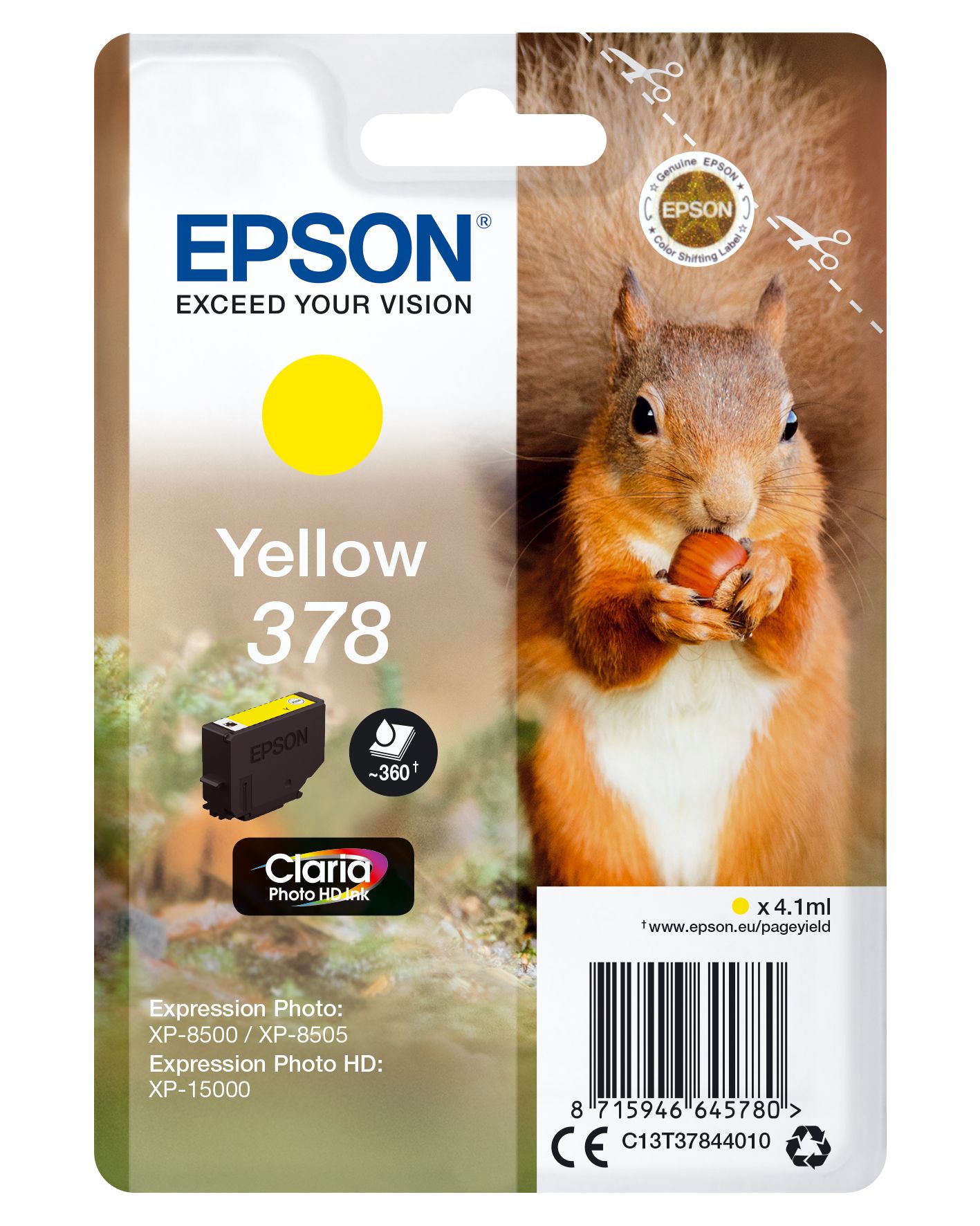 Epson 378 Yellow Ink Cartridge - Original