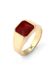 KUZZOI - Bague - Bague Sceau Carré Émail Rouge Argent Sterling 925