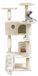 QEENTOE Kraboom, 130 cm, Grote kattenboom, krabboom voor huiskatten, meerlaags kattenhuis, speelhuis voor katten, beige