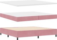 vidaXL Boxspringbed met matras en hoofdeinde, roze, 200 x 200 cm, fluweel