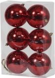 Othmar decorations Kerstballen - 6x st - rood - D10 cm - kunststof - glans