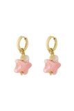 Cala Rose Jewellery by Mae Oorbellen - Goud - Roze - Zeester - Schelp - Zomer - Stainless steel oorbellen