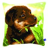 VERVACO Borduurpakket Kussen Kruissteek ROTTWEILER PUPPY
