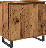 vidaXL Badkamerkast 58x33x60 cm bewerkt hout oud houtkleurig