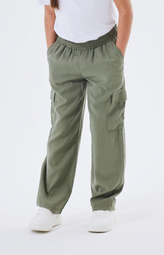 Bella Straight Twill Broek Meisjes - Maat 164 - Groen