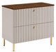 3xE living Meuble vasque Bello 80 cm, cachemire/chêne noyer, pieds dorés