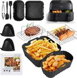 Philips Zubehör für Heißluftfritteuse - Airfryer 3000/5000 Serie, Doppelkorb, 6 Liter/3 Liter, Silikonbackform, Grillrost, Zange