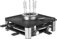 PEAM Set gourmet 3-en-1 pour 8 personnes - Grill de table - Appareil à raclette et poêle à fondue avec accessoires - Éclairage LED - Lavable au lave-vaisselle