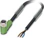 Phoenix Contact M8-sensor kabel, PVC, 3-polig, rechte hoek, A-codering, lengte 5,0 meter, diepzwart (RAL 9005), kabel