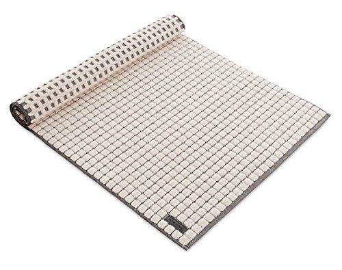 Möve Eden badmat met bakstructuur 60 x 60 cm - natuur/zwart