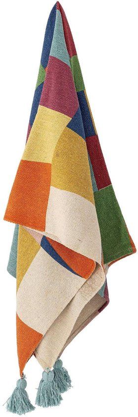 Bloomingville mini Bloomingville Colorine plaid gerecycled katoen meerkleurig 130x160cm