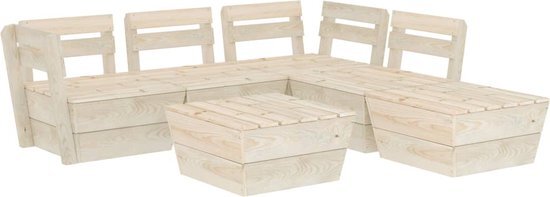 vidaXL 6-delige Loungeset pallet geïmpregneerd vurenhout