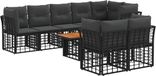 vidaXL Banc de jardin 9 pièces noir et gris foncé polyrotin
