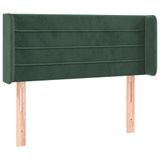 VidaXL Hoofdbord met randen 147x16x78/88 cm velours vert foncé