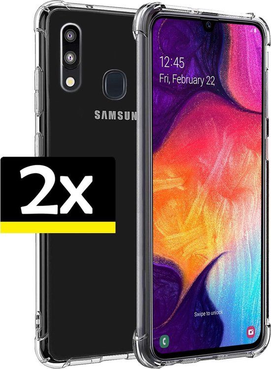 Samsung Galaxy A20 Case - Shockproof Silicone Cover - Transparent - 2 Pack