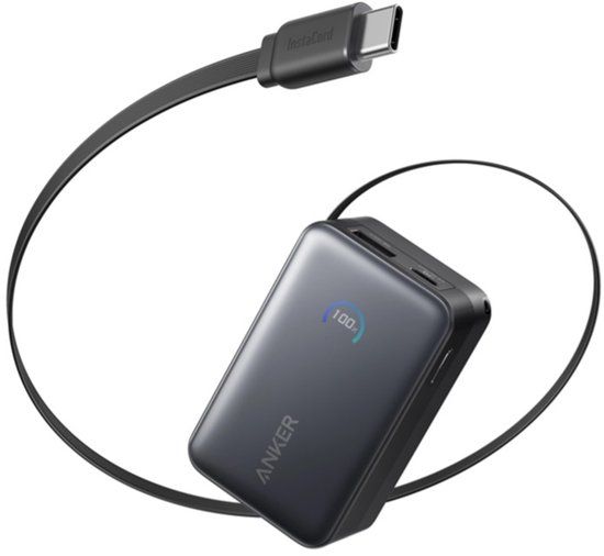 Anker Nano Powerbank - 10.000 mAh - 45W - Zwart - Met USB-C Kabel