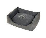 WOUAPY - Sofa Prestige – Sofa Enjoy The Little Pets – slaapplaats voor honden – ligvlak van katoen en fluweel – design, praktisch en comfortabel – maat L – grijs