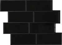 vidaXL - Subway - tegel - 50 st - Zwart - 29 x 21 cm - Polyurethaan en PET
