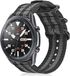 Strap-it Nylon Smartwatch bandje - Geschikt voor Samsung Galaxy Watch 3 - 45mm - Zwart/Grijs