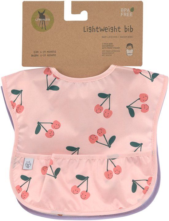 Lässig Lichte Slabbetjes Happy Fruits Cherry – 2 stuks