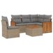 vidaXL 6-delige Loungeset met kussens, polyrattan, beige