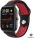 Strap-it Bracelet en silicone pour montre connectée - Convient pour Xiaomi Amazfit GTS - Noir/Rouge