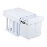 Relaxdays Inbouw Prullenbak - 3 Vakken - 15L & 8L - Wit